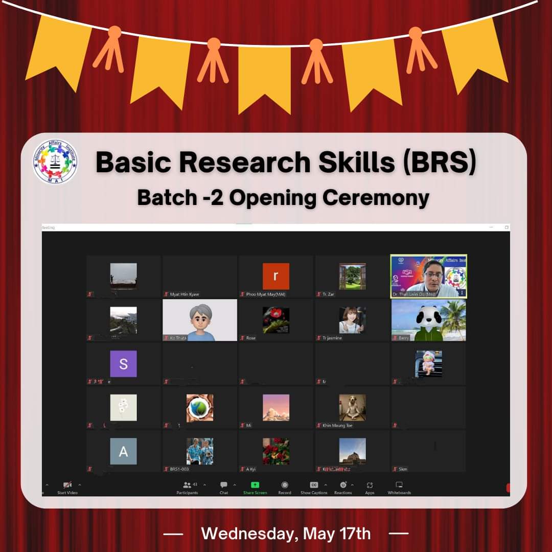 Basic Research Skill-BRS (2/2023) အတန်းအား စတင်ဖွင့်လှစ်ခြင်း