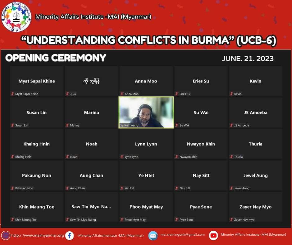 Understanding Conflicts in Burma (UCB) Batch-6 အားစတင်ဖွင့်လှစ်ခြင်း